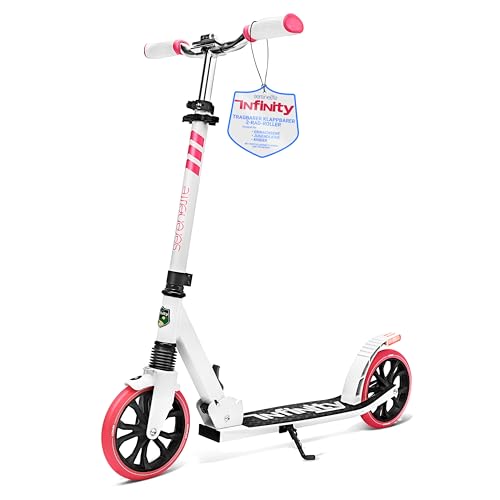 SereneLife Roller, Cityroller, Scooter, Tretroller, Big Wheel Scooter, Kickscooter- klappbar & Höhenverstellbar, Roller Erwachsene- & Kinder, Trotinet- mit Vorderfederung & Hinterradbremse, bis 100Kg