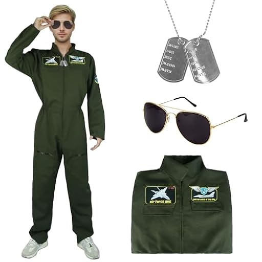 Kitimi Disfraz Hombre, Piloto Avión con Lentes de Sol y Placa de Perro, Disfraces para Carnaval y Halloween para Adultos | Ya disponible en tu tienda friki favorita! En mundofriki.es!