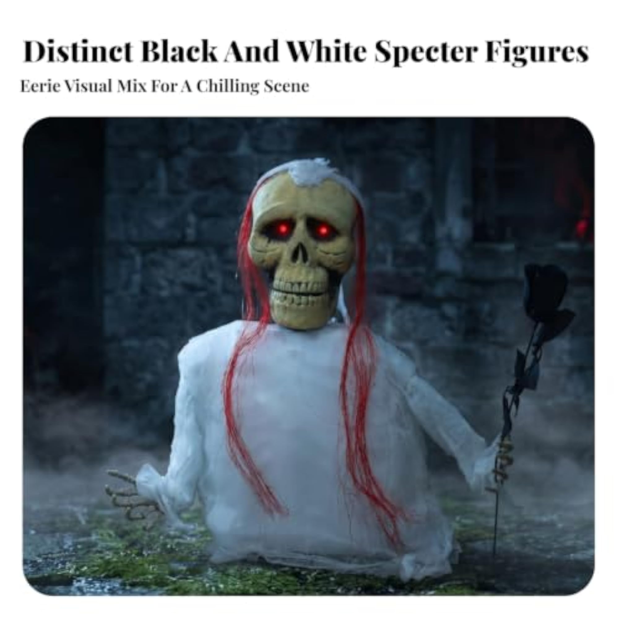 Foam and ABS Skull Tombstone Ghost Decoration Aged Finish