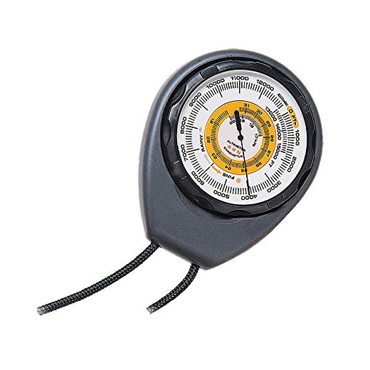 Sun Company Altimeter 203 - Battery-Free Altimeter and Barometer | Weather-Trend Indicator with Rugged ABS Case and Lanyard | Reads Altitude from 0 to 15,000 Feet (Renewed)