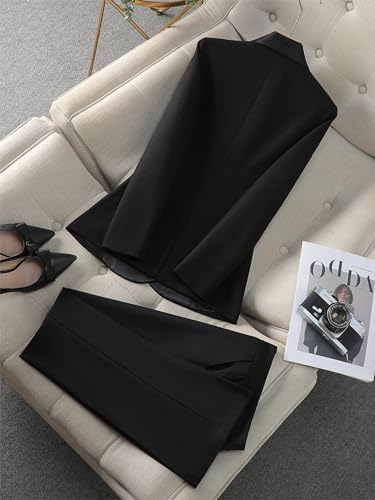 Women Elegant Pant Suit 2 Piece Set Office Ladies Female Business Work Wear Formal Blazer Jacket and Trouser3