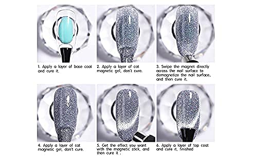 Miniatura 7 de VERONNI Esmalte de gel magnético dorado brillante explosión diamante champán, ojo de gato, brillante, brillante, brillante, brillante, brillante,