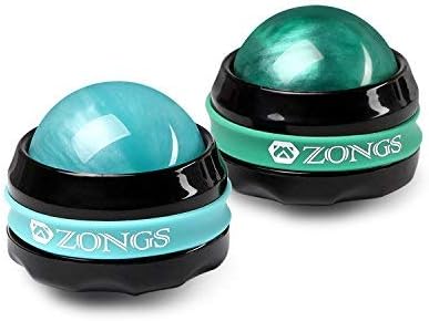 Massage Ball Manual Roller Massager 2-Pack Self Massage Therapy Tool for Sore Muscles, Shoulders, Neck, Back, Foot, Body, Deep Tissue, Stiffness, Joint Pain Relief (Blue&Green)