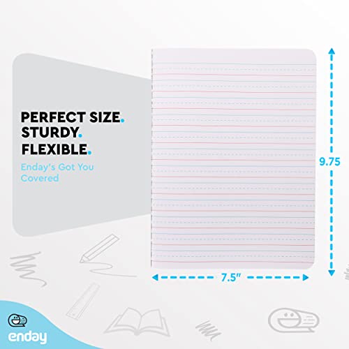 Enday Primary Composition Notebook K-2, Primary Ruled Composition Book, Primary Composition Notebook for Kids, 100 Sheets kindergarten Notebook, Pink, Purple, Green, Blue, Red, Grey (6 Pack) by Enday - Used condition - Image 5