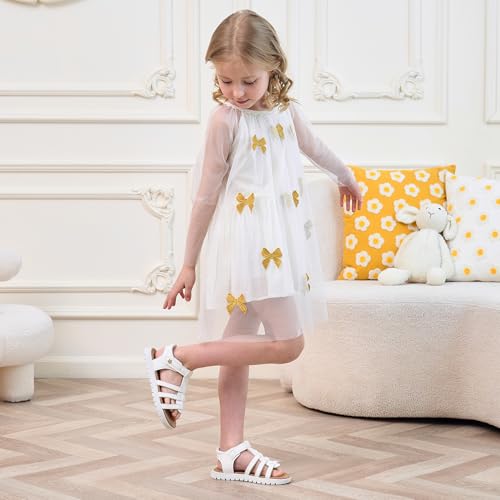 Toddler Girl Sandals Little Kids Summer Dress Shoes Open Toe Flats Princess Sandals for School Beach Party2