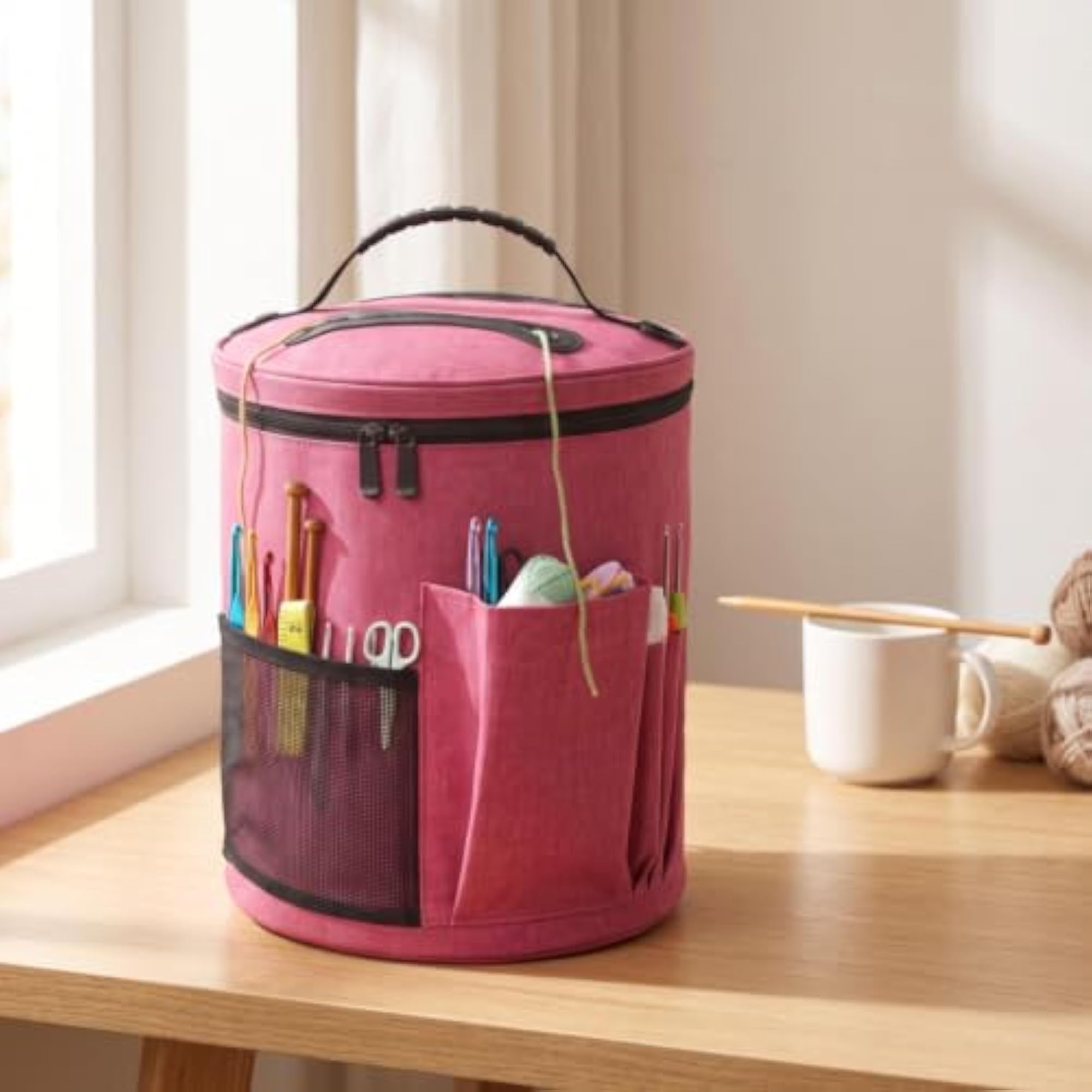 Anti-Snarl-Resistant Crochet Storage Bag, Lightweight Portable Design