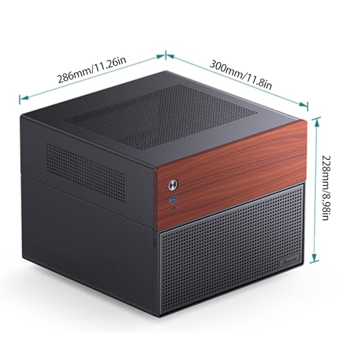 Image of JONSBO N4 Black NAS Pc Case, Walnut Wood, 8-Drive Bay /6 * 3.5 inchHDD (4 hot-swap,2 Non hot-swap),2 * 2.5SSD,Micro ATX Chassis, USB3.2Gen2Type-C, 1x120mm Fan Built-in, Black