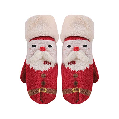 EUBEISAQI Guantes de Invierno navideños, cálidos y completos, Guantes encantadores para niños y niñas