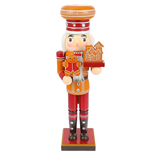 NUOBESTY Nussknacker aus Holz, Weihnachtsdekoration, Nussknacker, Lebkuchenmann, Figuren, Schreibtisch-Ornament für Weihnachten, Urlaub, Zubehör, 35 x 10 x 8 cm, verschiedene Farben
