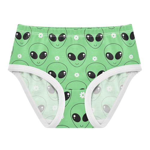 Little Girls Underwear Soft Cotton Alien Kids Panties in Sizes 2/3t, 4t, 5t, 6 and 8