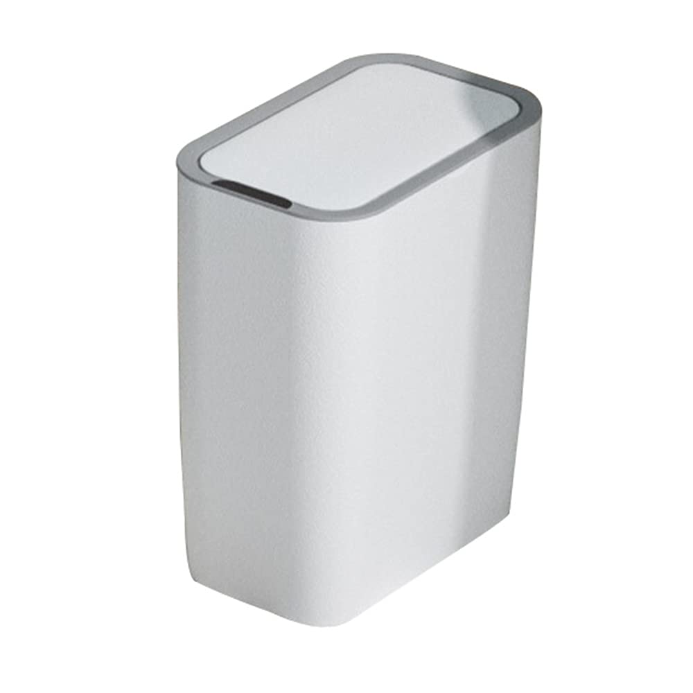 Non-contact Trash Can, Intelligent Automatic Sensing Household Electric Belt Cover 8L Capacity Sealed and Waterproof Design Bathroom Sanitary Bucket(White)