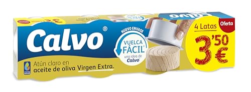 Calvo Atún Claro en Aceite de Oliva Virgen Extra Pack4 3,5€