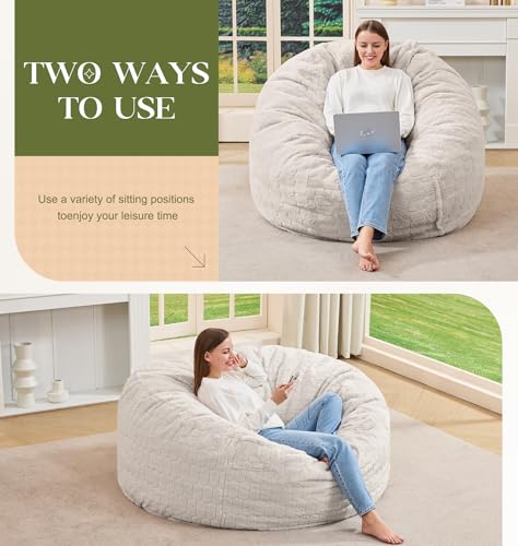 Image of Hobestluk Adults Bean Bag Chair 4FT Big BeanBag Chair Extra Large Oversized
