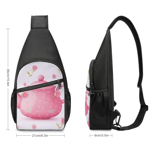 Bolso cruzado pequeño rosa estilo tetera para día miniatura 2