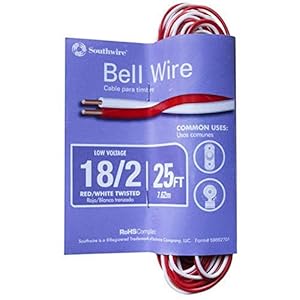 Southwire 64267101 Red/White Bell Wire 25 Feet