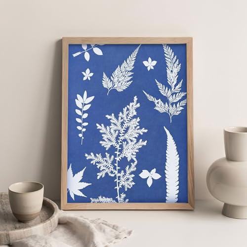 Dreamsolearoy 36 Stück Cyanotypie Papier Kit, A5 Sonnendruck Papier, 6 Farben, Naturfaser Material, mit Schmetterling, Blättern und Federn, für Kinder Erwachsene DIY zum Basteln