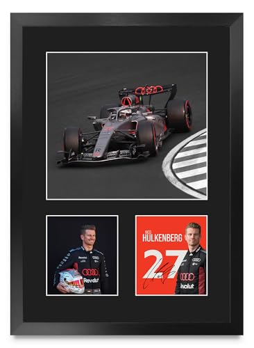 HWC Trading Nico Hulkenberg Audi Gifts Printed Signed Autograph Picture for F1 Formula 1 Racing Fans - 16" x 12" Portrait Framed (ID-009292)