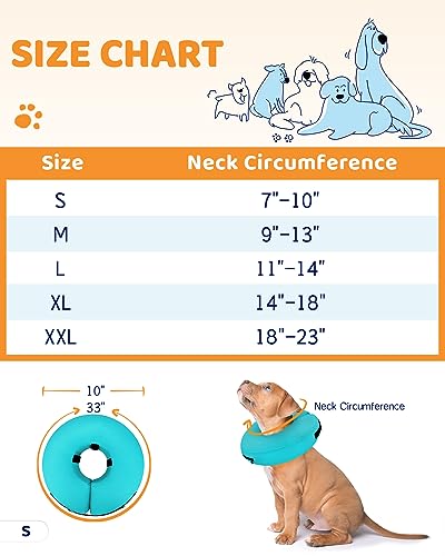 Image of Supet Inflatable Dog Cone Collar Alternative After Surgery, Doggie Neck Donut Collar Recovery ECollar for Post Surgery, Soft Dog Cone for Small Medium Puppies Cats