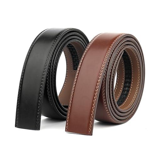 TINIDI Men's Ratchet Belt Strap Adjustable Leather Belts for Men 35mm 1 3/8