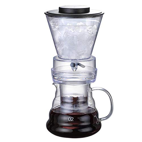 KOIYOI Caffettiera per caffè Freddo da 500 ml con Filtro in Acciaio Inossidabile Riutilizzabile Percolatori in Vetro Spesso cafetera Expreso Caffettiera per caffè Freddo, caffettiera-1
