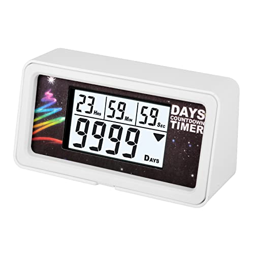 Jayron Backlight Digital 9,999 Days Countdown Timer Big LCD Display Count Down for Retirement Wedding Vacation Christmas Event Classroom Cruise