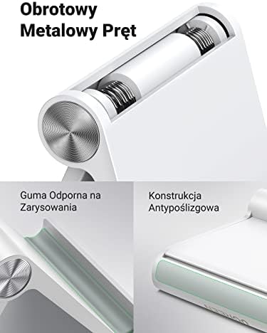 UGREEN Uchwyt na Telefon Regulowany Składany Kompatybilny z iPhone 14 13 Pro Max Mini 12 11 Galaxy Redmi (Biały)