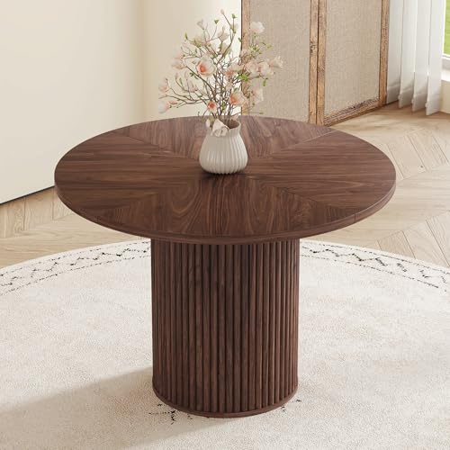 42" Round Dining Table for 4-6,Mid Century Modern Dining Room