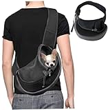Xoeryoy Dog Sling, Breathable Mesh Dog Carrier Sling, Adjustable Puppy Carrier with Zipper and Drawstring for Weight Within 5kg Pet &&