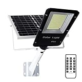 Solar Street Light Outdoor, 200W LED Flood Lights Lamp with Remote Control Timing High Brightness Dusk to Dawn Security Lighting for Yard, Garden, Gutter, Pathway, Basketball Court