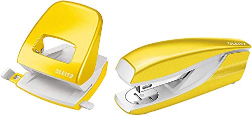Heftgerät Standard gelb metallic + Locher