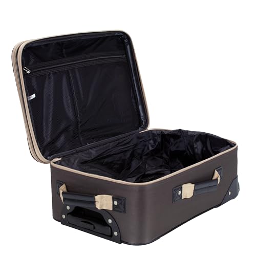 Image of Rockland Fashion Softside Upright Luggage Set,'Expandable,Lightweight,Telescopic Handle,Wheel, Brown, 2-Piece (14 /19)