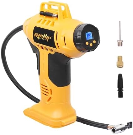 Mellif Cordless Tire Inflator Air Compressor for Dewalt 18V Max Battery, 160PSI Portable Handheld Air Pump with Digital Pressure Gauge for Cars Motorcycles Bikes Sport Balls(Battery Not Included)