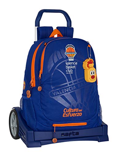 Safta Mochila Espalda Ergonómica con Carro Evolution de Valencia Basket  320x160x440mm