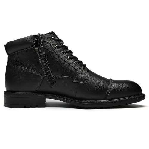 Image of Arkbird Men's Dress Boots Genuine Leather Cap Toe Ankle Boot with Side Zipper for Casual Business Formal Wear