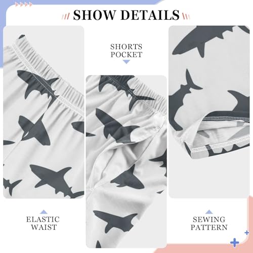 Pajama Bottoms, Pajamas Long Pant Grey Sharks Lounge Wear Casual Sleep Pants Soft Pjs Sleepwear4