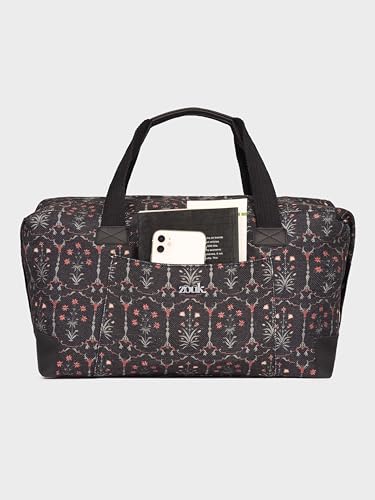 Image of ZOUK Collapsible Duffle Bag for Men and Women | Lightweight Foldable Travel Duffel Bag | Vegan Leather & Handcrafted Fabric | Water-Resistant Lining | 33L Weekend & Short Trip Bag | Taj Guldasta