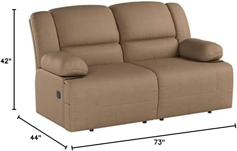 Signature Design by Ashley Hogan Overized Manual Pull Tab Reclining Loveseat, Brown