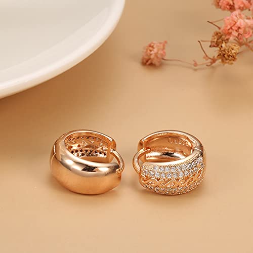 Shining Diva Fashion 18k Rose Gold Plated Latest Fancy Stylish Zircon Copper Bali Earrings for Women and Girls (12841er)