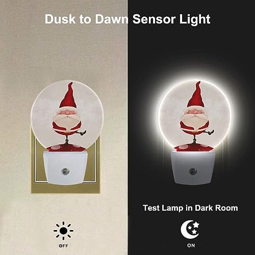 Image of EKOBLA Santa Claus Night Light, Cute Winter Xmas Night Lights Plug Into Wall with Dusk to Dawn Sensor for Kids Bedroom