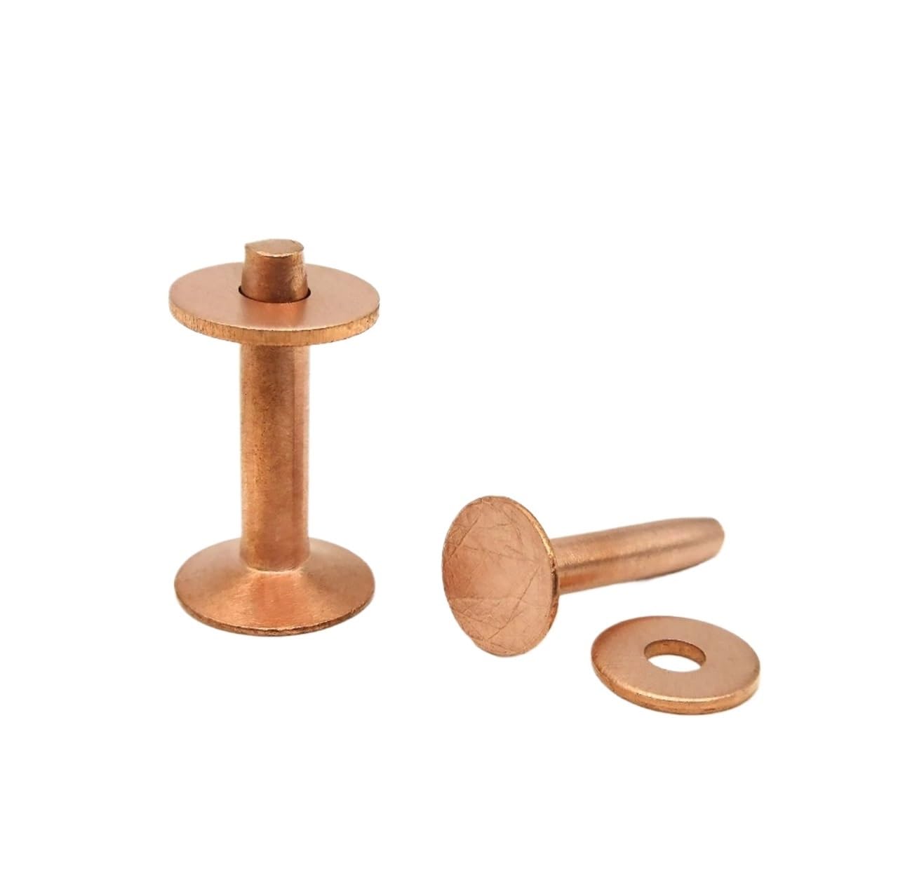 Wshao Store Leather Brass/Copper Rivets and Burrs 9mm 10mm 11mm 12mm(12x4x10mm 100sets)