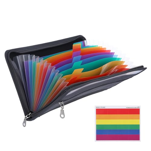 Fächermappe A5 Dokumentenmappe mit Reißverschluss 13 Fächern...
