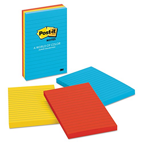 Post-it Notes lignées Mmm6603au blocs notes adhésives 3M 6603AU jaune format 4x6 pour fournitures