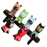 NOLITOY Estatua de Gato de Madera Creativa para Escritorio Figura Decorativa Ligera y Duradera Adorno con Diseño Adorable Regalo para Amantes de Gatos y Decoración del Hogar