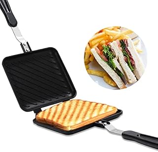 Double Sided Frying Pan,Flat Bottom Nonstick Pan,Non Stick Coating Aluminum Alloy Waffle Maker Pot,with Dual Handles,for Sandwich Breakfast Panini Maker