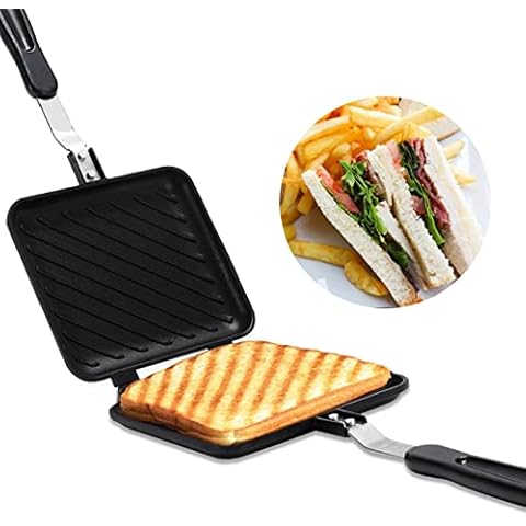 Sandwichera Caliente Compacta de Aleación de Aluminio con Rejilla Antiadherente Cover