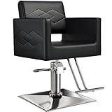 L'aimefois Salon Chair for Hair Stylist- 360° Swivel,Capacity 330 LBS with Heavy Duty Hydraulic Pump,Height Adjustable Barber Chair,for Barbershop,Home Hairdresser(Black)