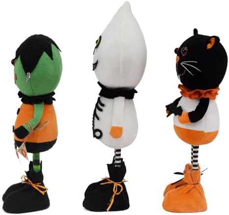 Luwecf Halloween Doll Toys Figurine Ornament Stuffed Toy Figure Tabletop Decoration Soft Polyester Handcraft with Cartoon Details Suitable for, White