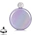 Edelstahl-Flachmann für Damen, niedliche Whiskyflaschen mit Glitzerbeschichtung, tragbare Alkoholflasche für Club-Party und Abend, Fassungsvermögen 142 ml, Violett