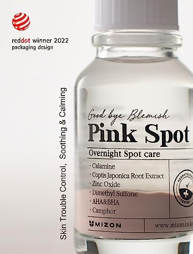 Mizon Pink Spot,Overnight Spot Care, Night Pimple Care, Product With Calamine, Aha, Bha, Acne Treatment, Breakout Treatment, Spot Treatment - (19Ml/0.65 Fl Oz). #TOP6
