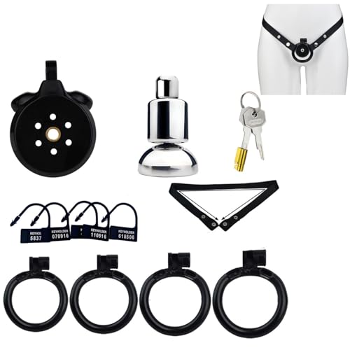 Generic - Men's Flat Negative Breathable Resin Cage with 1 Metal Conduit and PU1 Elastic Strap-ZAUS085 (Black)